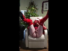 Christmas slut cd using dildo up the ass