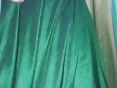 Indian Gay Crossdresser Gaurisissy Wearing the Green Saree XXX and Feeling Sexy.