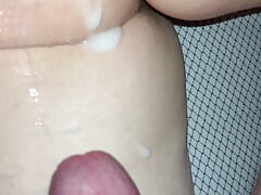 Fuck, finger and cum over that big pale butt