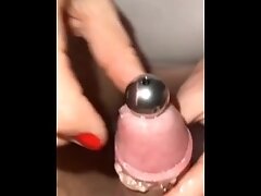 Milf sticks a penis plug (dilator) into my cock, so i peed on her (3)