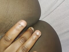 Moaning while fingering my horny black pussy. I can't ant stop cumming