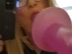 Sissy Mandy practices her oral skills for her daddy