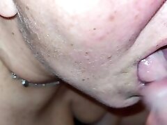 Blowjob shaved dick and cumshot on face