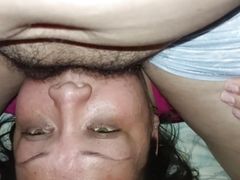 choked by brunette cock