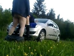 Bends me on the hood of the car and fucks me like a PIG PART 1
