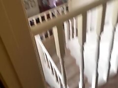Almost caught jerking by cleaning lady