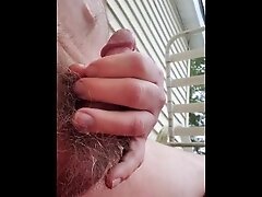 Jerking off naked outdoors is the best way to start the day