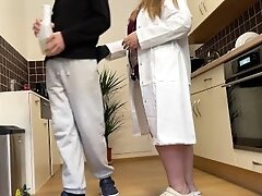 Role-playing of lustful fat sexy mother-in-law into a female doctor