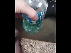Desperate piss in bottle
