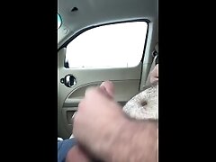 Chubby Man Can’t Help Cumming After Work In Car