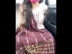 Indian Girl Aarohi video call sex in the car.