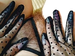Body hair fetish. Tender video from a beauty with hairy armpits and pussy.