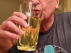 christian loucq enjoys a glass of warm urine