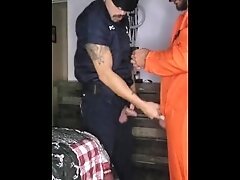 Pig Cop Dominates Handcuffed Inmate with CBT and Baton