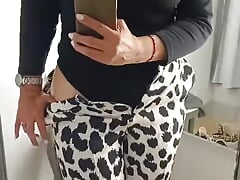 Gorgeous Mexican Mature In Shopping Center H&M Germany in changing room