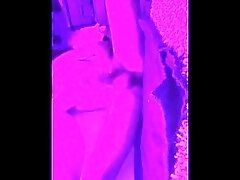 Bathing in the purple lights ????