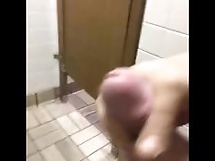 Cumming on toilet paper older in public restroom