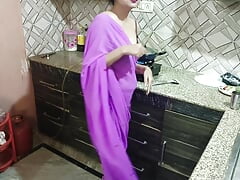 Indian step mom surprise her step son Vivek on his birthday in Kitchen Dirty talk in hindi voice saarabhabhi6 roleplay hot sexy