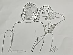 Sketch Drawing Office mein kaam karne wali mahila ke sath sex