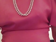Cindy Fucks Dildo in Pink Dress