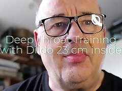 Deep Throat Training with Dildo  23 cm inside
