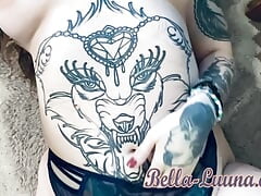 Sultry Tattooed Babe with Enormous Breasts Masturbates to Orgasmic Bliss!