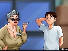 Summertime Saga Sex Scene - Young-man fuck Old woman at the hospital