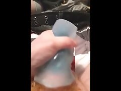 Masturbation with my new Male adult stroker sex toy from Spencer's